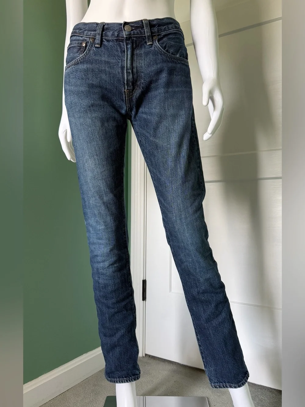 J. Crew 484 Straight Jeans in Dark Blue Indigo